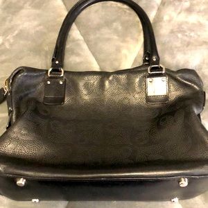 Orla Kiely Women's Sixties Stem Punched Leather Bag in black